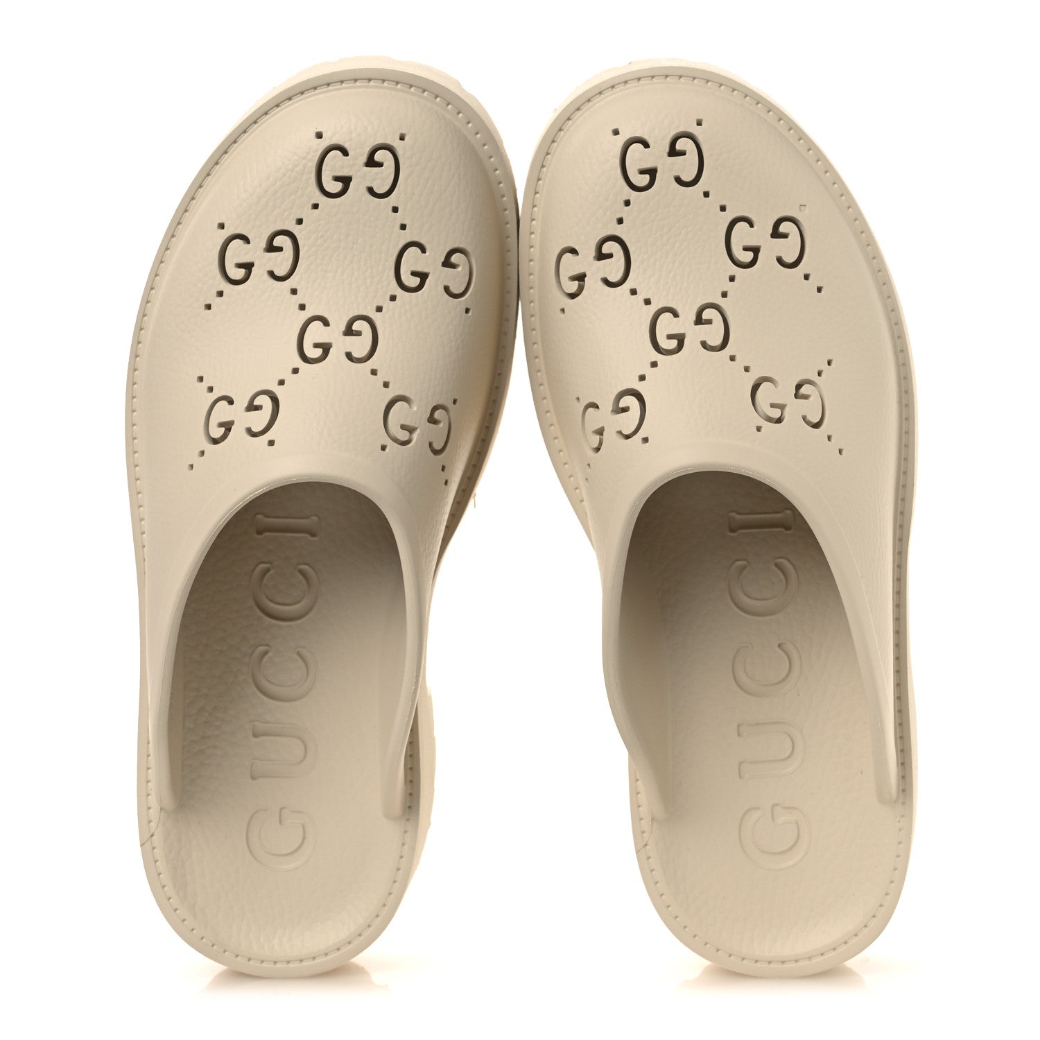 Gucci Rubber Monogram GG Go Through Platform Slide Clogs 40 Mystic White 2 of 11
