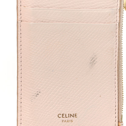 Celine Grained Calfskin Zipped Card Holder Pink 10 of 12