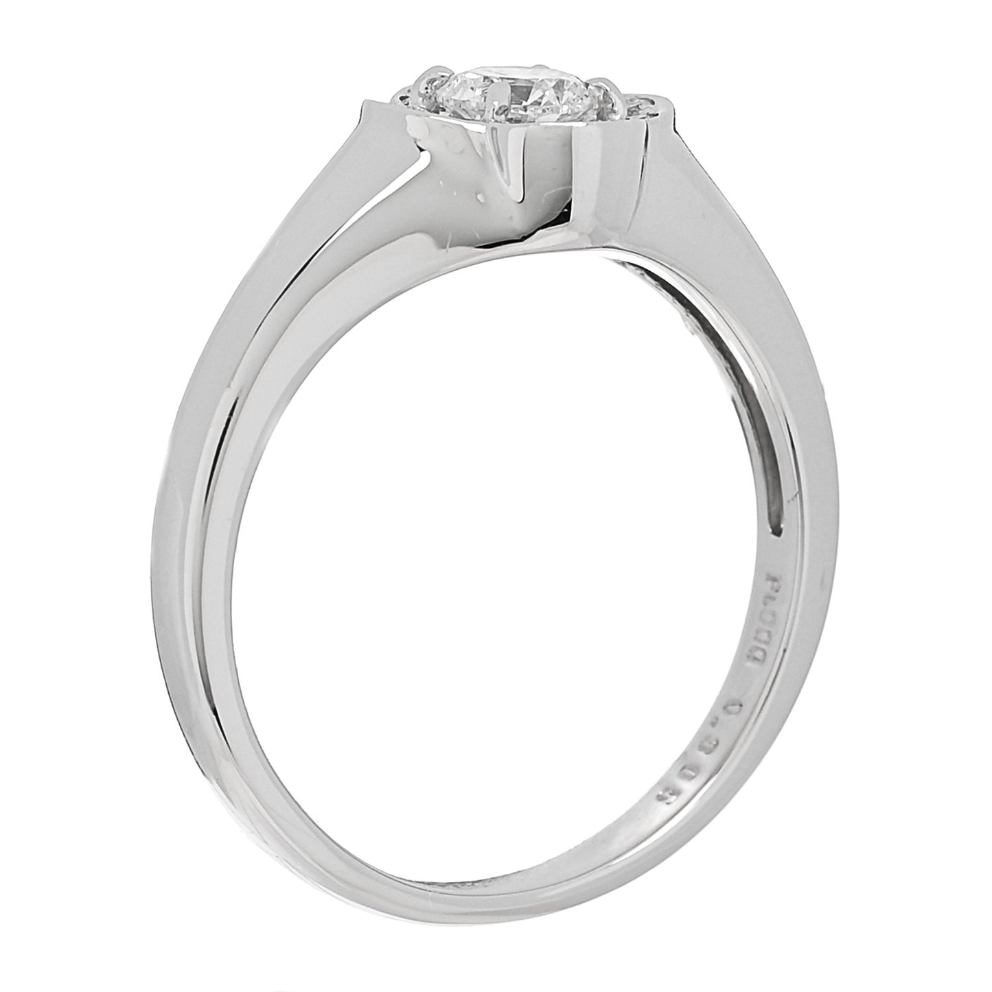 Platinum Diamond .30ct Floral Signet Ring 53 6.25