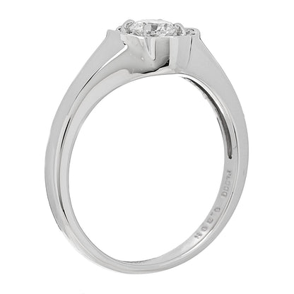 Parker & West by FASHIONPHILE Platinum Diamond .30ct Floral Signet Ring 53 6.25 7 of 9