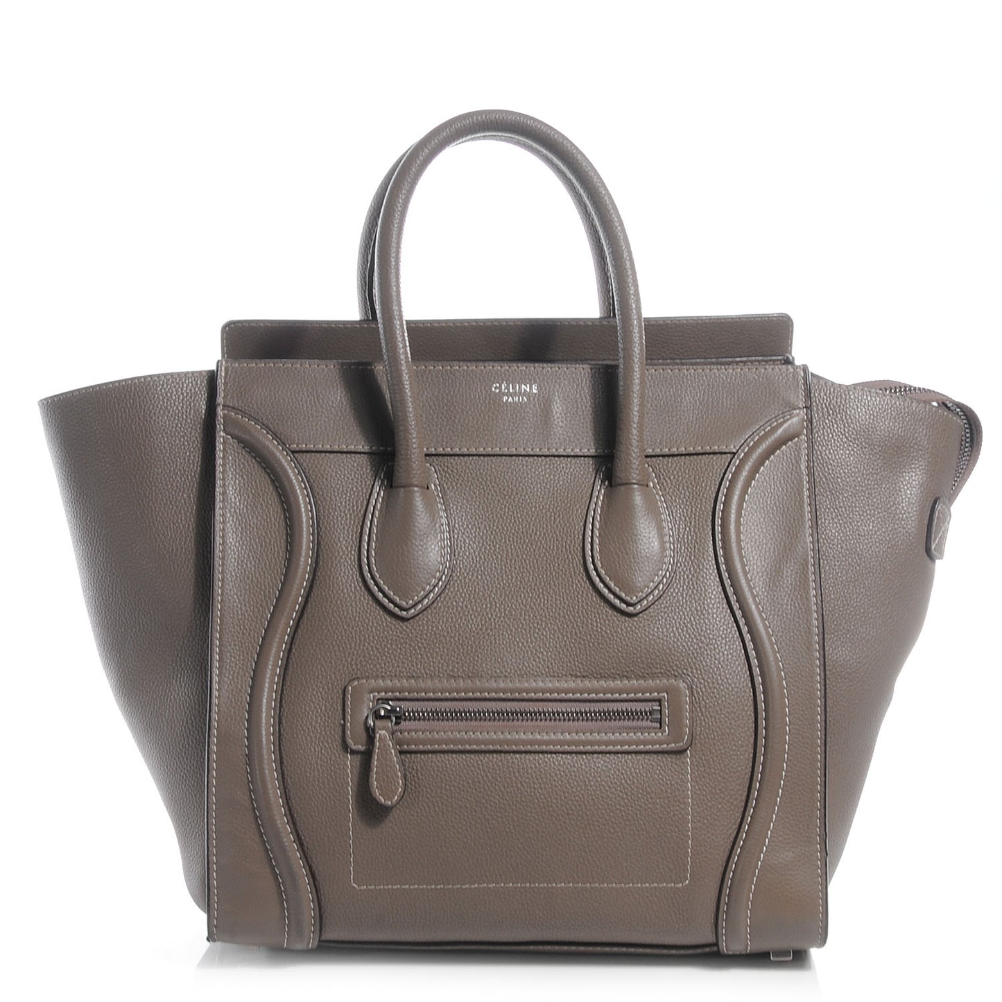 Drummed Calfskin Mini Luggage Bag Souris