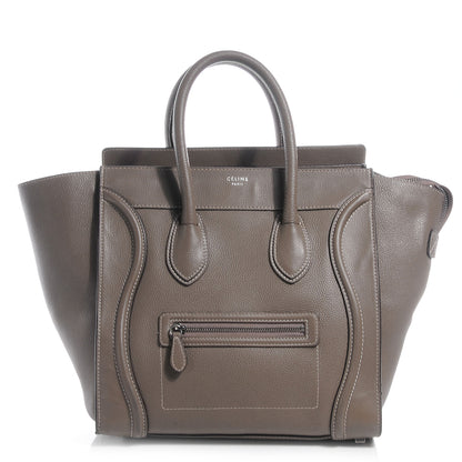 Celine Drummed Calfskin Mini Luggage Bag Souris 1 of 10