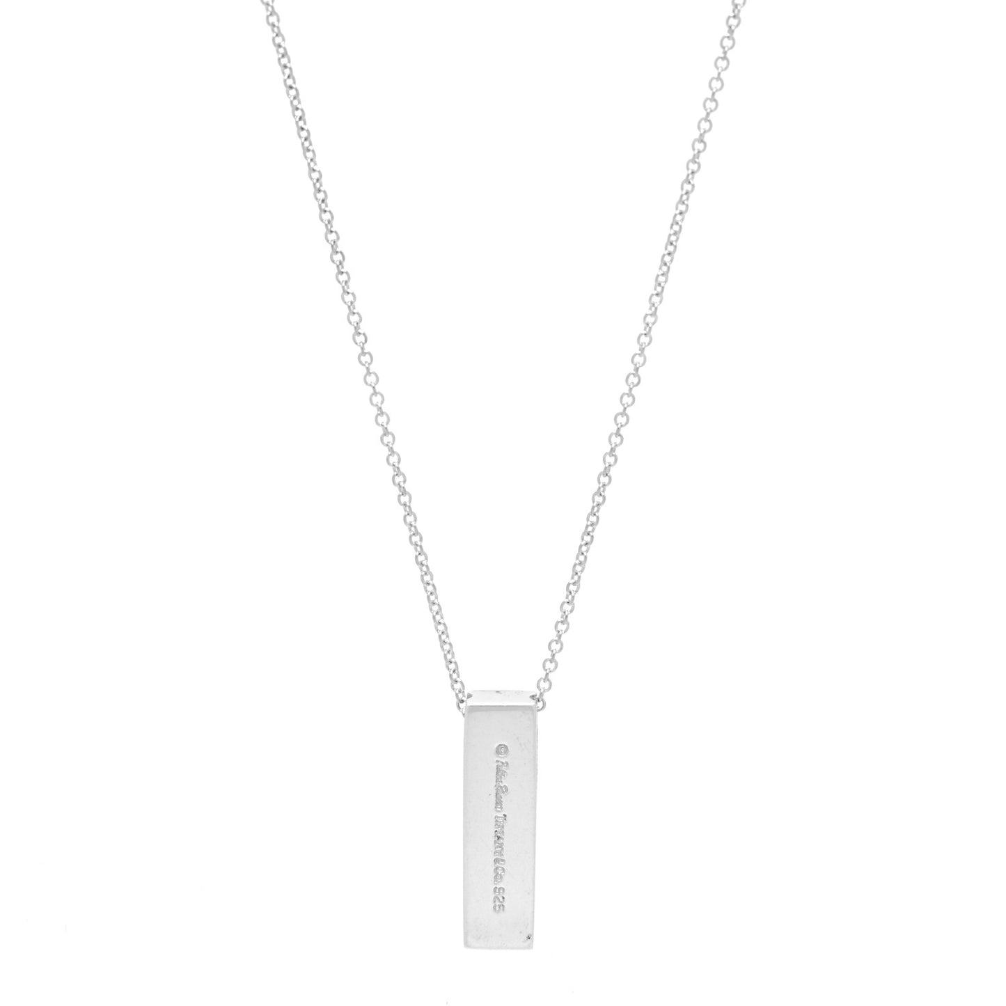 Sterling Silver Diamond Paloma Picasso Love and Kisses Bar Pendant Necklace