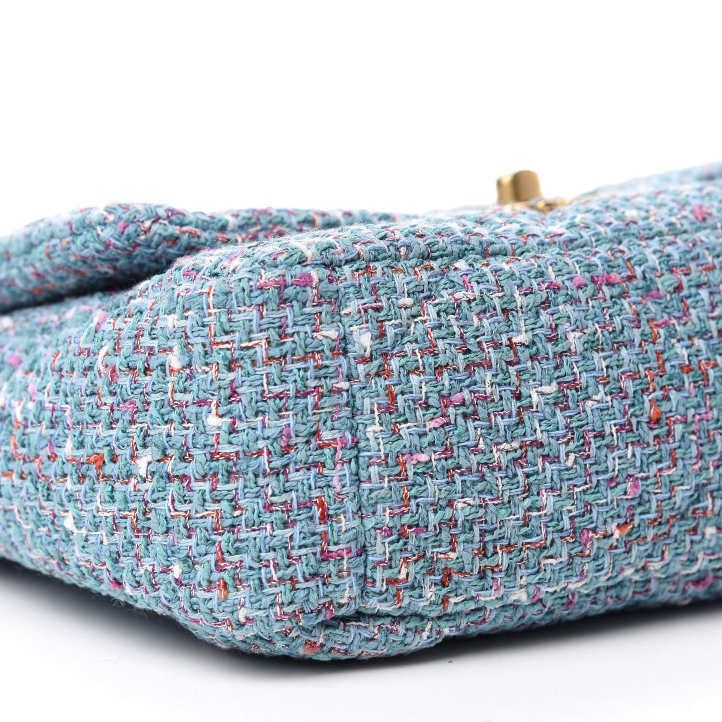 Tweed Quilted Medium 19 Flap Blue Multicolor