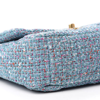 Chanel Tweed Quilted Medium 19 Flap Blue Multicolor 6 of 10