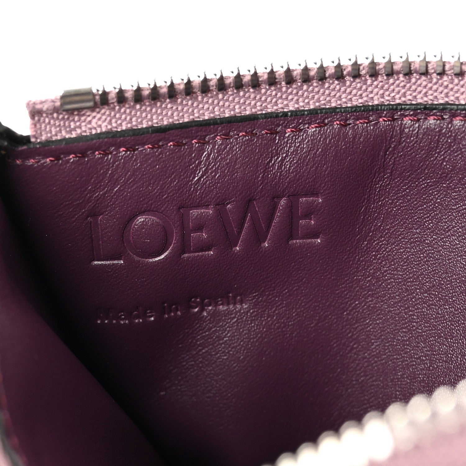 Loewe Soft Grained Calfskin Coin Card Holder Dirty Mauve Squirrel 6 of 7