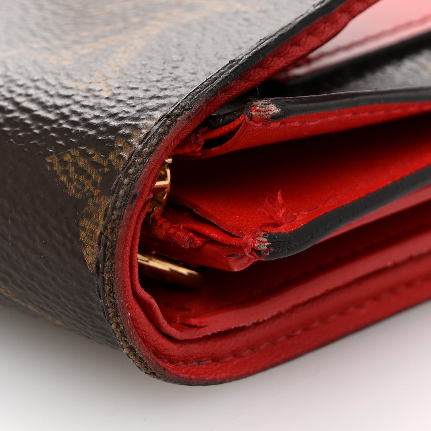 Monogram Flower Lock Compact Wallet Coquelicot