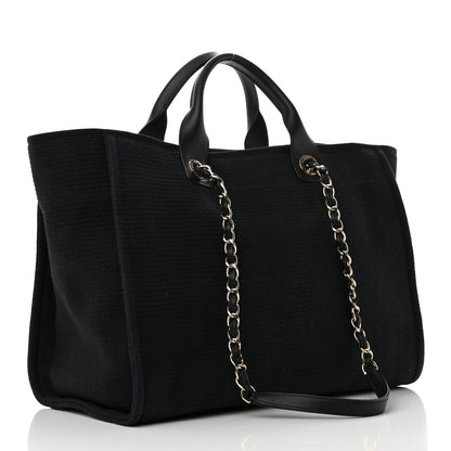 Chanel Mixed Fibers Medium Deauville Tote Black 4 of 11