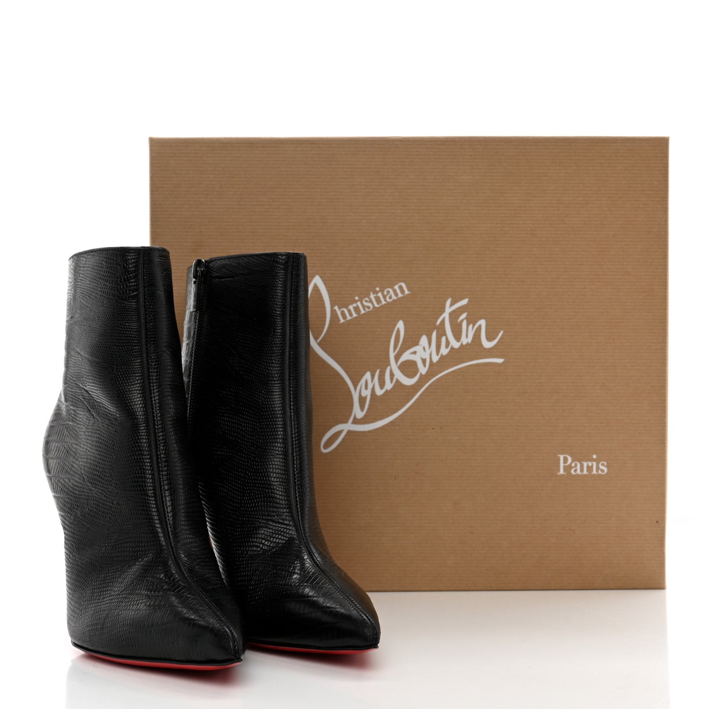 Calfskin Lizard Embossed So Kate Booty 85 Ankle Boots 36 Black