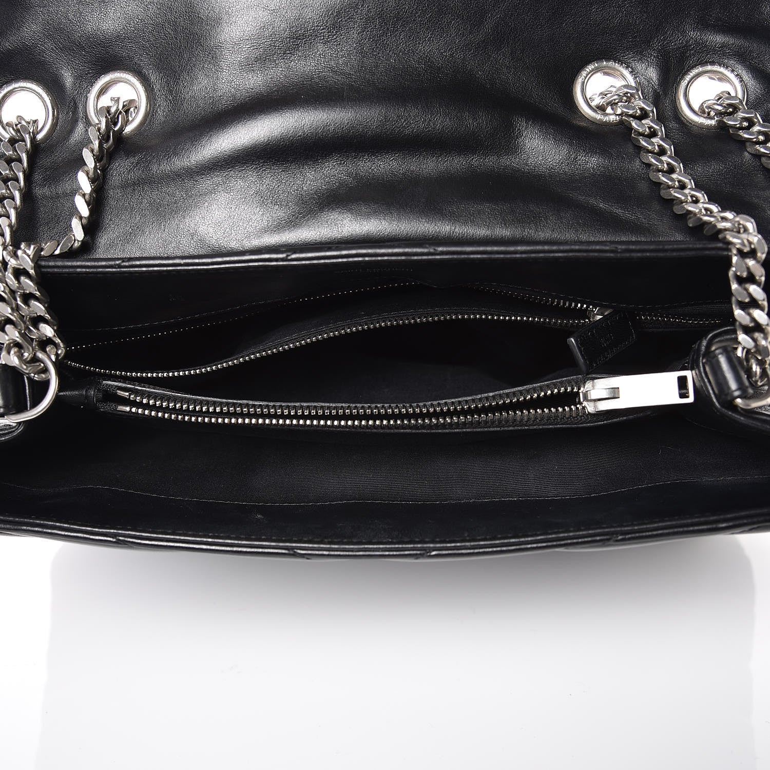 Saint Laurent Calfskin Y Quilted Monogram Medium Loulou Chain Satchel Black 5 of 17