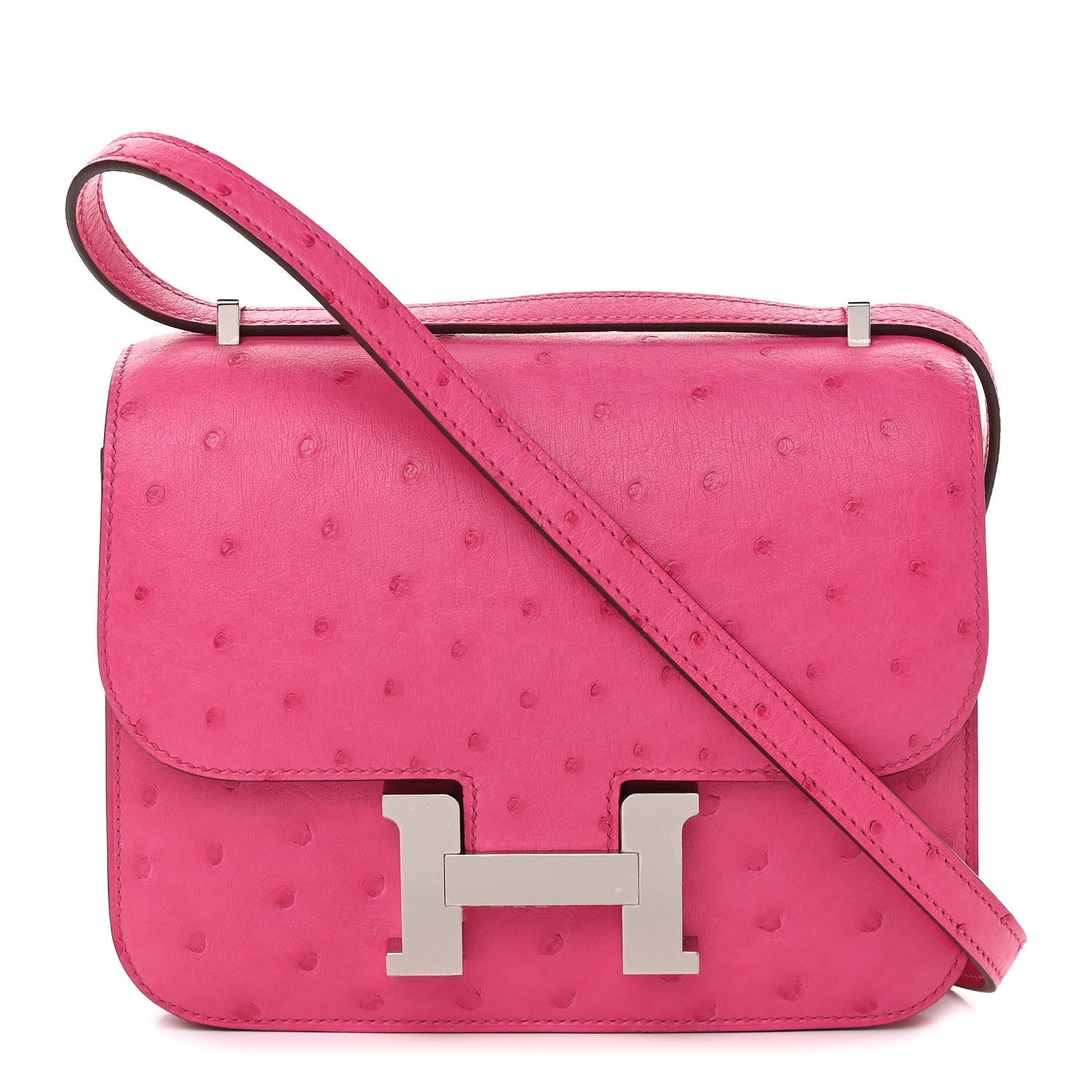 Hermes Ostrich Constance 18 Rose Tyrien 1 of 11