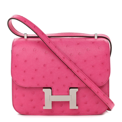 Hermes Ostrich Constance 18 Rose Tyrien 1 of 11