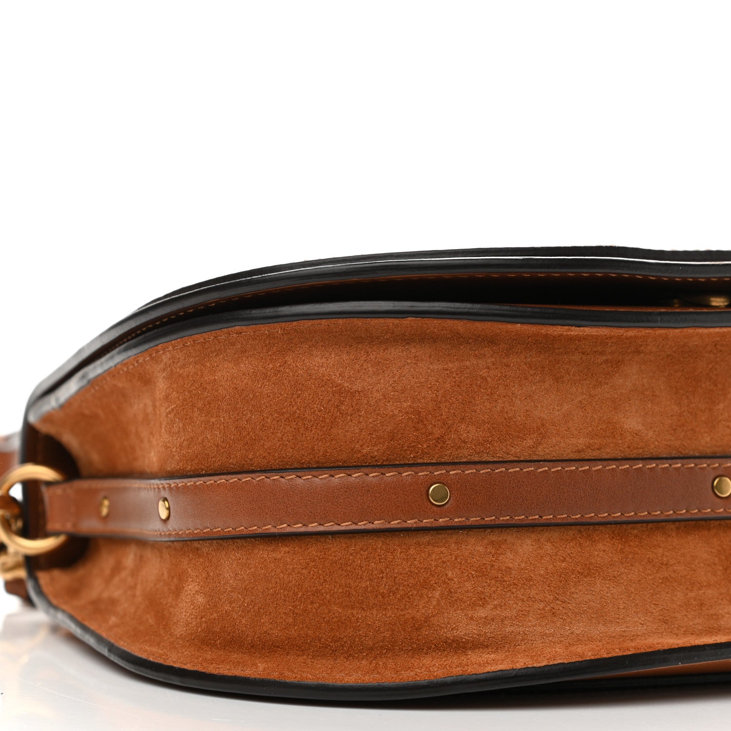 Chloe Calfskin Suede Medium Nile Bracelet Bag Caramel 8 of 10