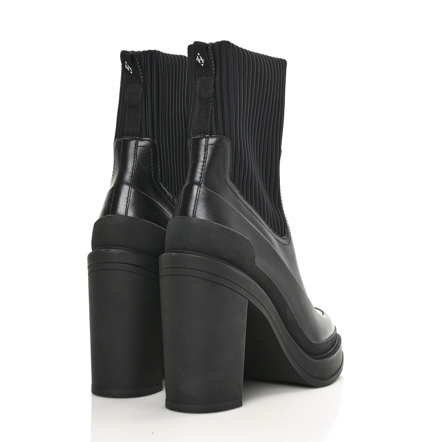 Hermes Technical Canvas Calfskin Womens Vandale Ankle Boots 37 Black 4 of 6