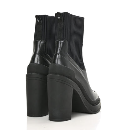 Hermes Technical Canvas Calfskin Womens Vandale Ankle Boots 37 Black 4 of 6