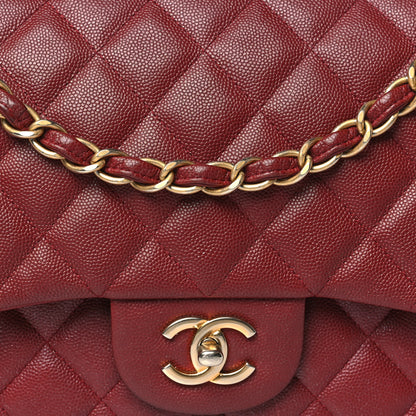 Chanel Iridescent Caviar Quilted Jumbo Double Flap Burgundy 8 of 12