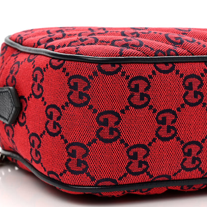 Gucci Monogram Multicolor Matelasse Diagonal Small GG Marmont Chain Shoulder Bag Red Blue 10 of 11