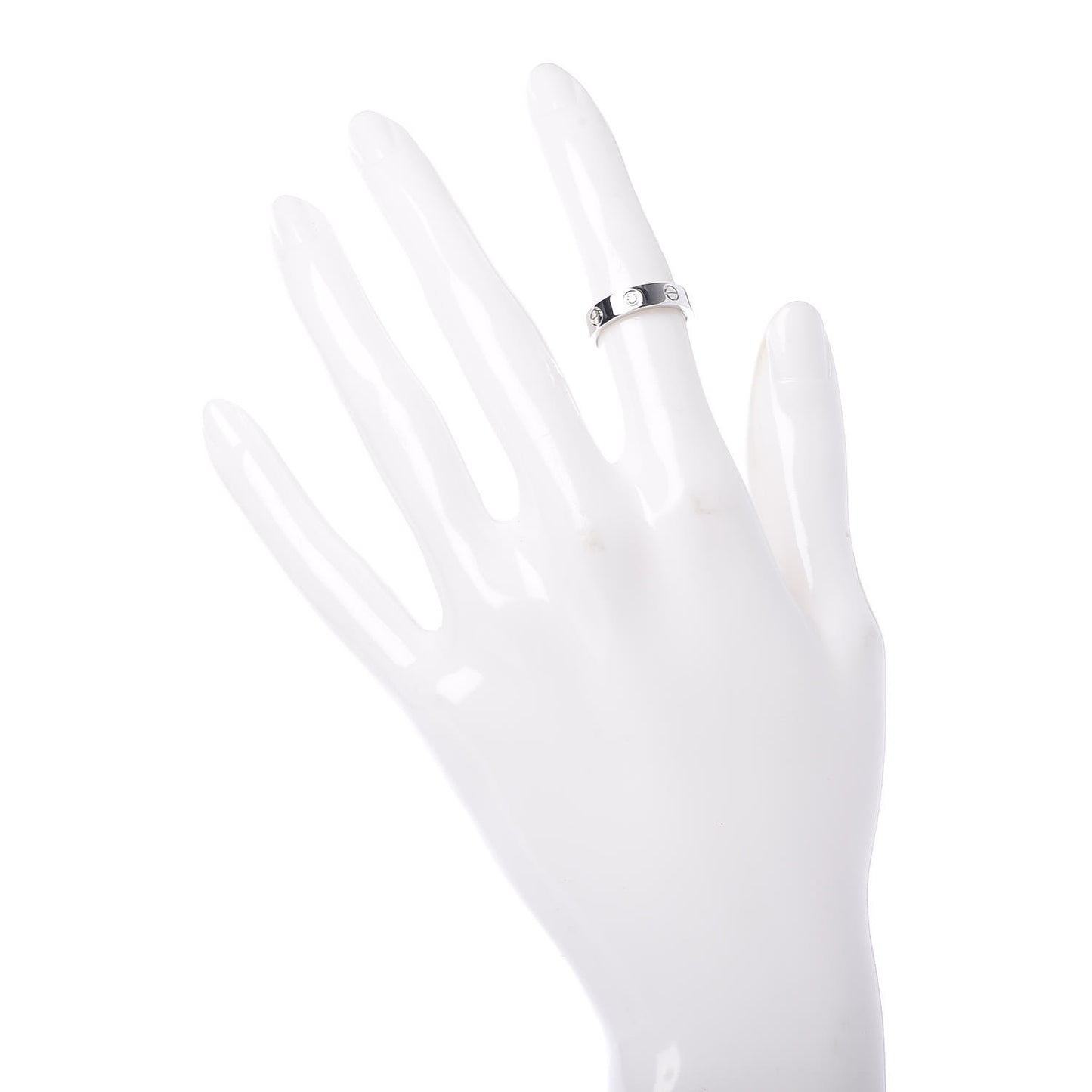 18K White Gold Diamond 4mm LOVE Wedding Band Ring 48 4.5