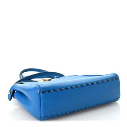 Fendi Shiny Nappa Micro Peekaboo Iconic Satchel Blue Royal 4 of 9