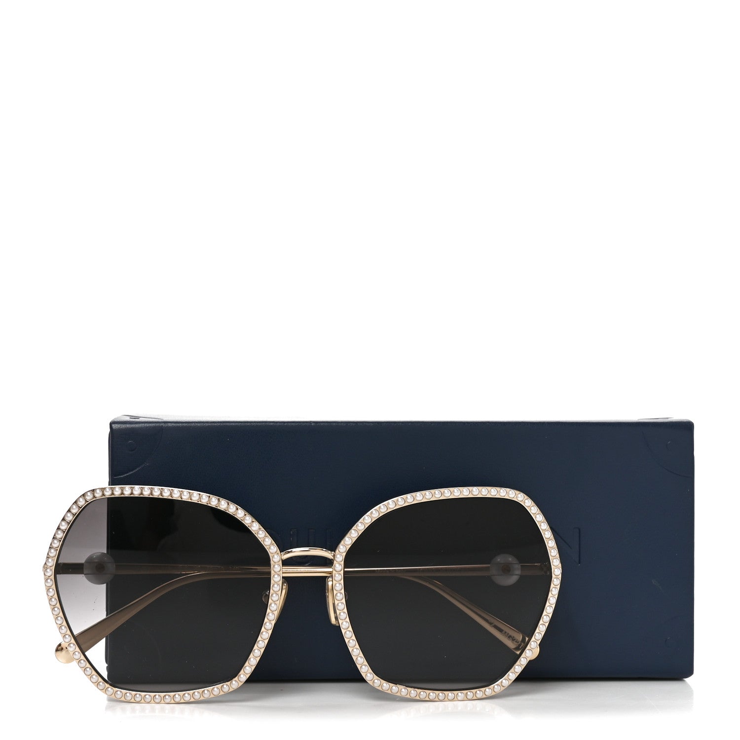 Louis Vuitton Pearl LV Cat Eye Sunglasses Z2016U Gold 14 of 14