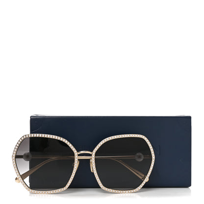Louis Vuitton Pearl LV Cat Eye Sunglasses Z2016U Gold 14 of 14