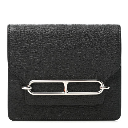 Hermes Chevre Mysore Roulis Slim Wallet Black 2 of 9