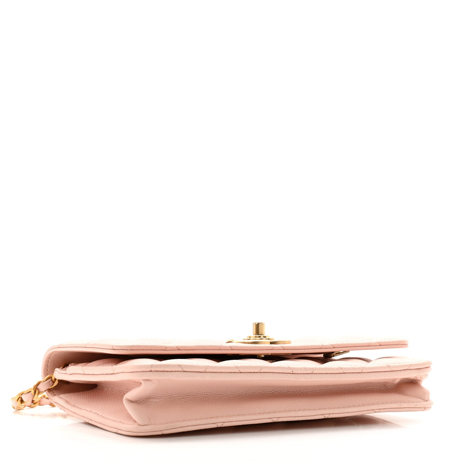 Chanel Caviar Quilted Camellia Wallet On Chain WOC Light Pink 4 of 14