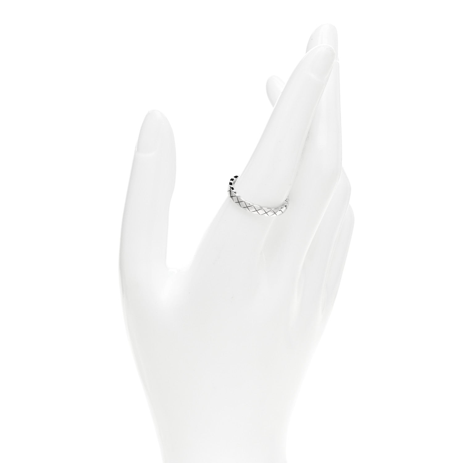 Chanel 18K White Gold Mini Coco Crush Ring 58 8.25 2 of 5