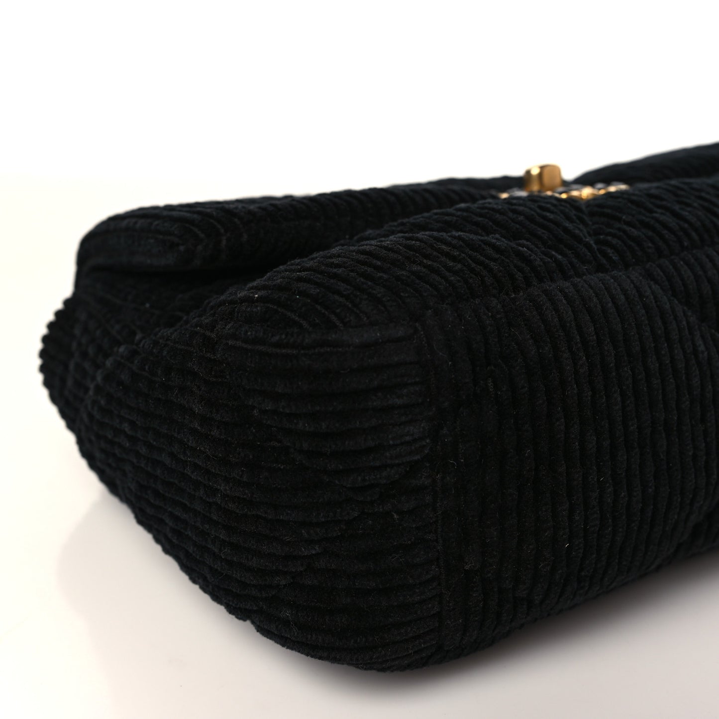 Corduroy Quilted Medium Chanel 19 Flap Black