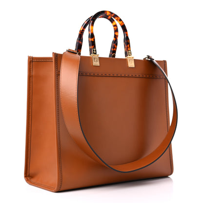Fendi Vitello King Plexiglass Medium Fendi Sunshine Shopper Tote Cuoio 3 of 9