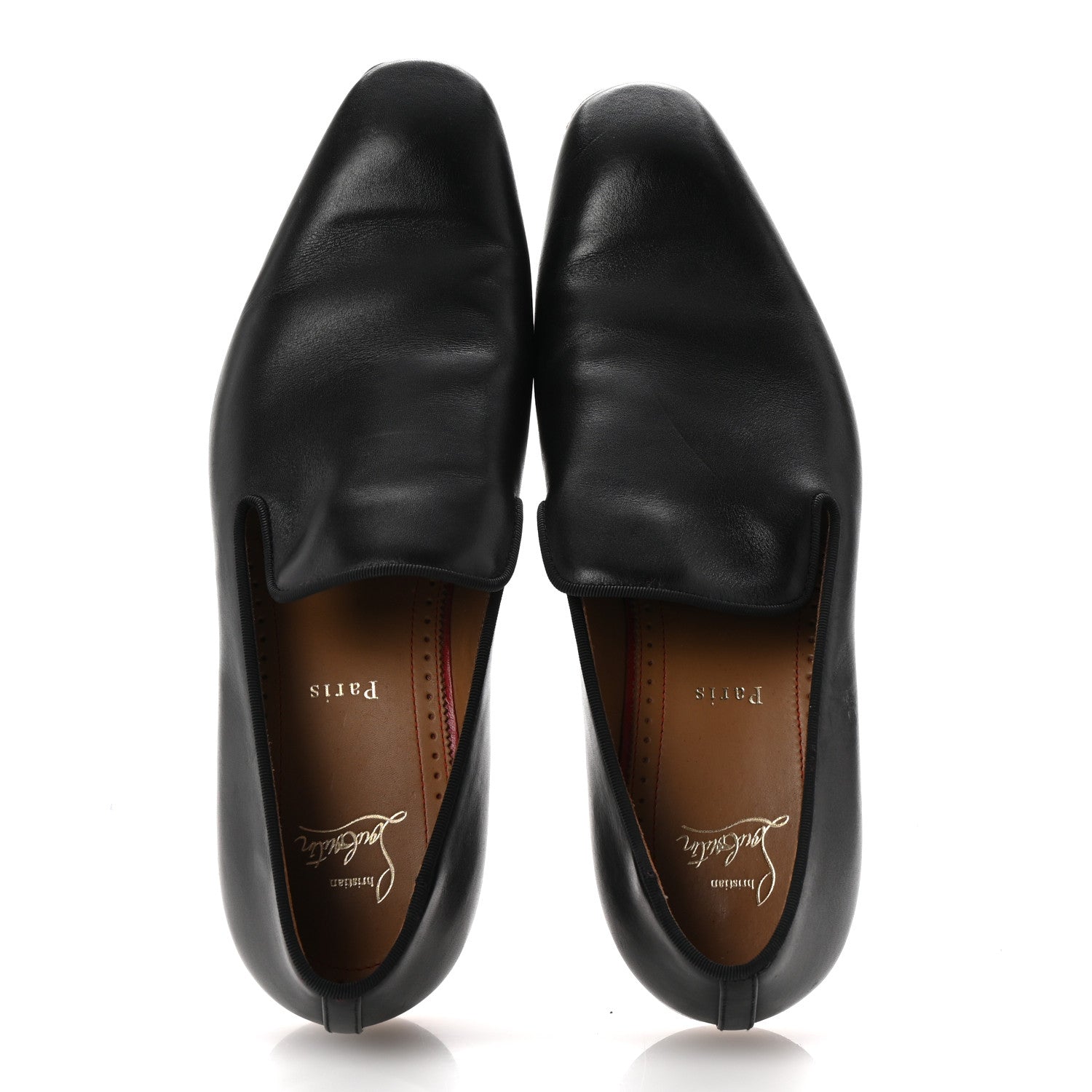 Christian Louboutin Mens Calfskin Brosse Dandelion Flat Loafers 41.5 Black 2 of 8