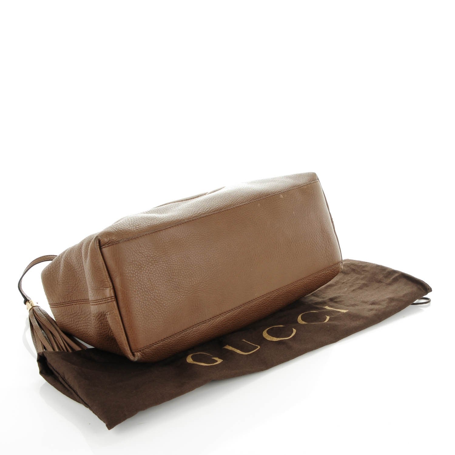Gucci Pebbled Calfskin Medium Soho Chain Shoulder Bag Maple Brown 4 of 9