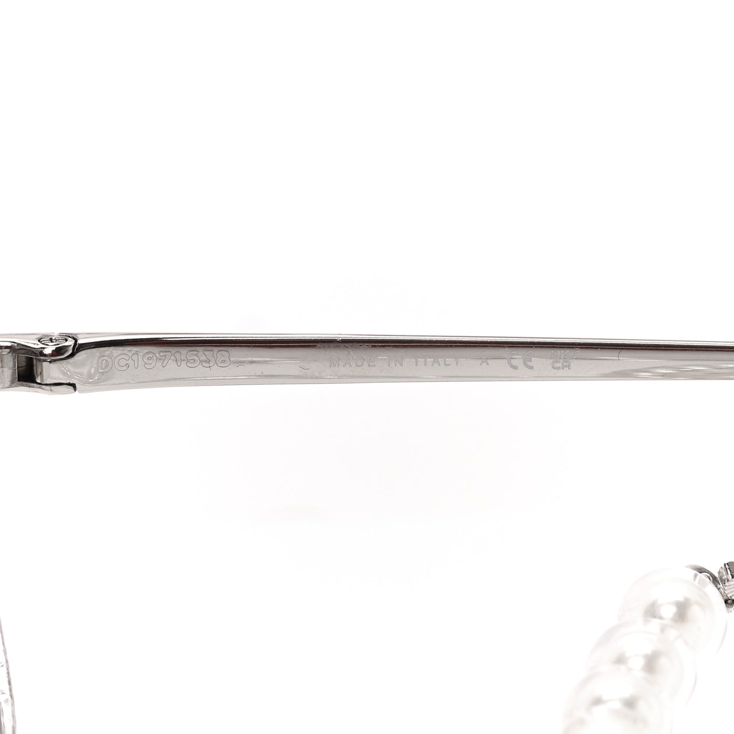 Metal Removable Pearl Chain Square Eyeglasses 2195-S Silver