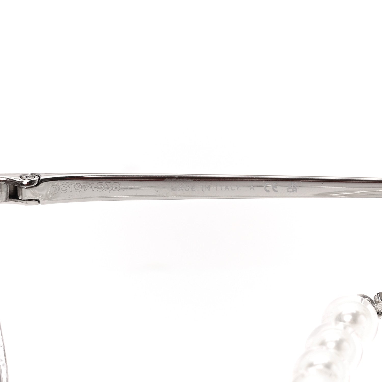 Chanel Metal Removable Pearl Chain Square Eyeglasses 2195-S Silver 6 of 6