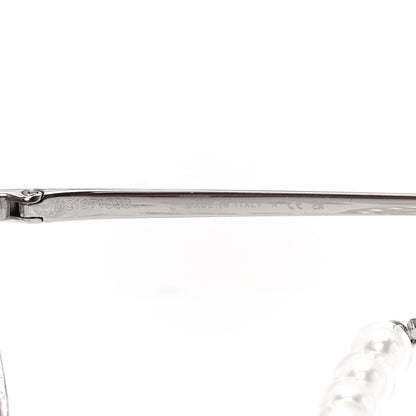 Chanel Metal Removable Pearl Chain Square Eyeglasses 2195-S Silver 6 of 6