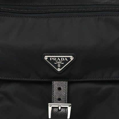 Prada Re-Nylon Vela Saffiano Pocket Single Buckle Messenger Shoulder Bag Black 7 of 9