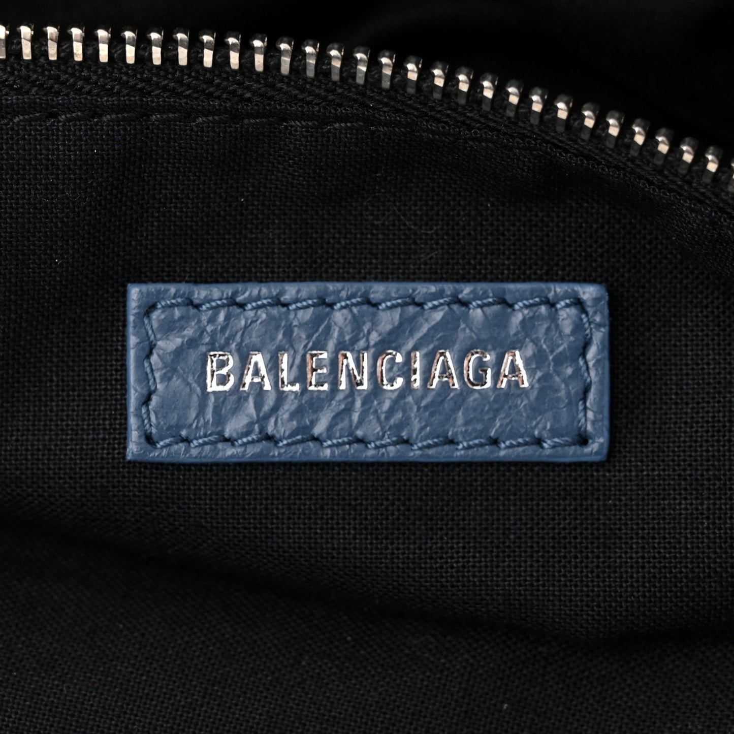 Agneau Classic Silver Hardware City Denim Blue