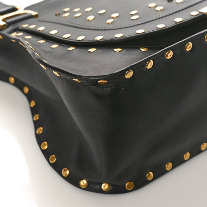 Chloe Calfskin Studded Medium Marcie Satchel Black 7 of 8