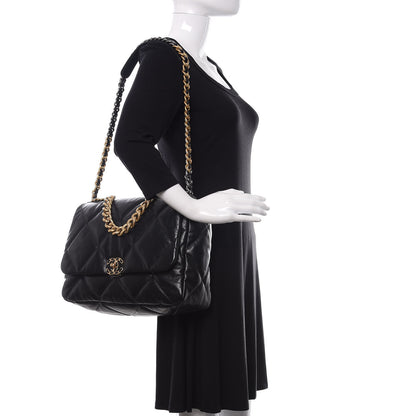 Chanel Goatskin Quilted Maxi 19 Flap Black 2 of 11