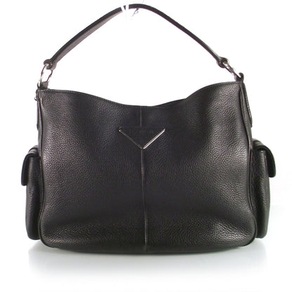 Prada Vitello Daino Buckle Shoulder Bag Black 1 of 9