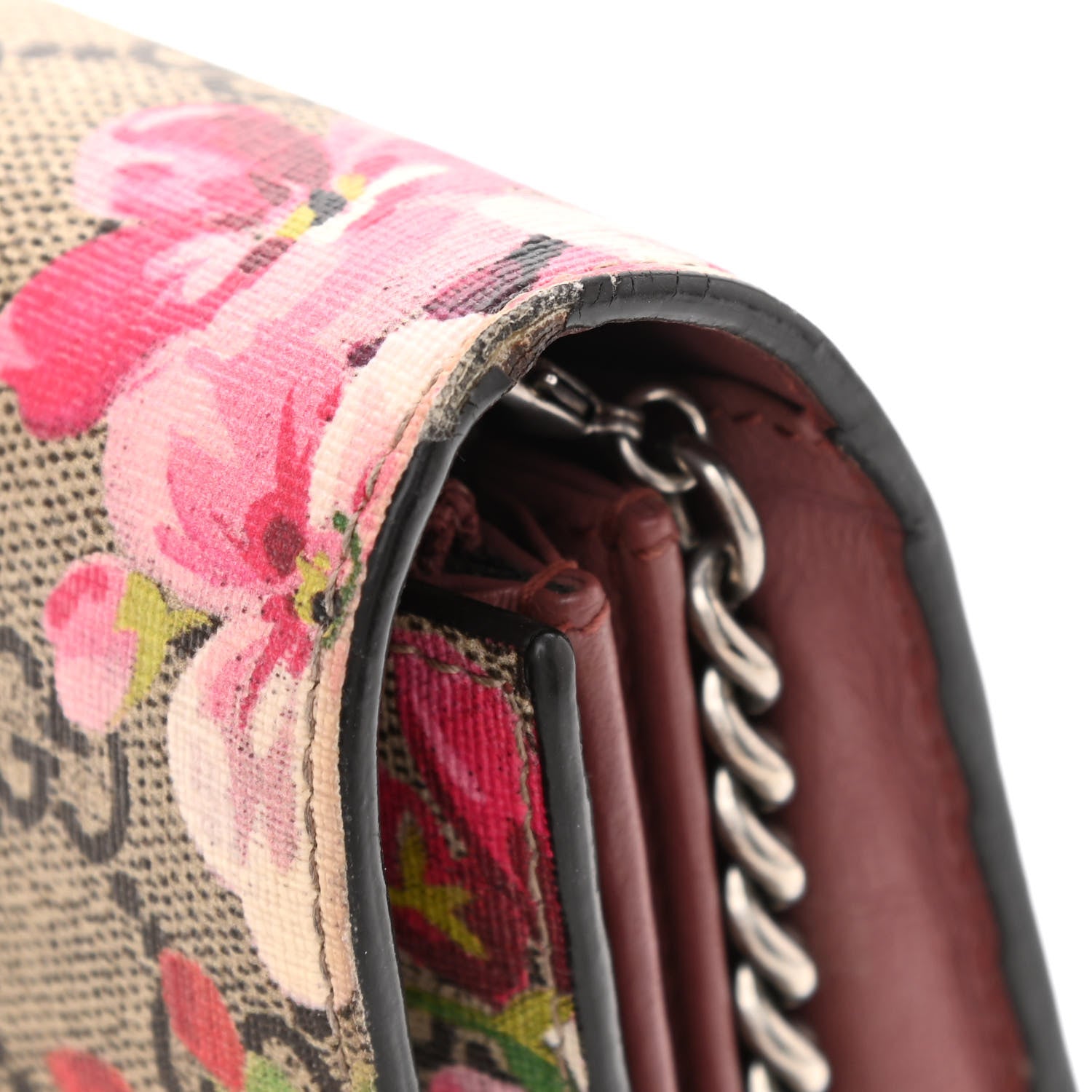 Gucci GG Supreme Monogram Blooms Mini Dionysus Chain Wallet Beige Multicolor Dry Rose 11 of 11