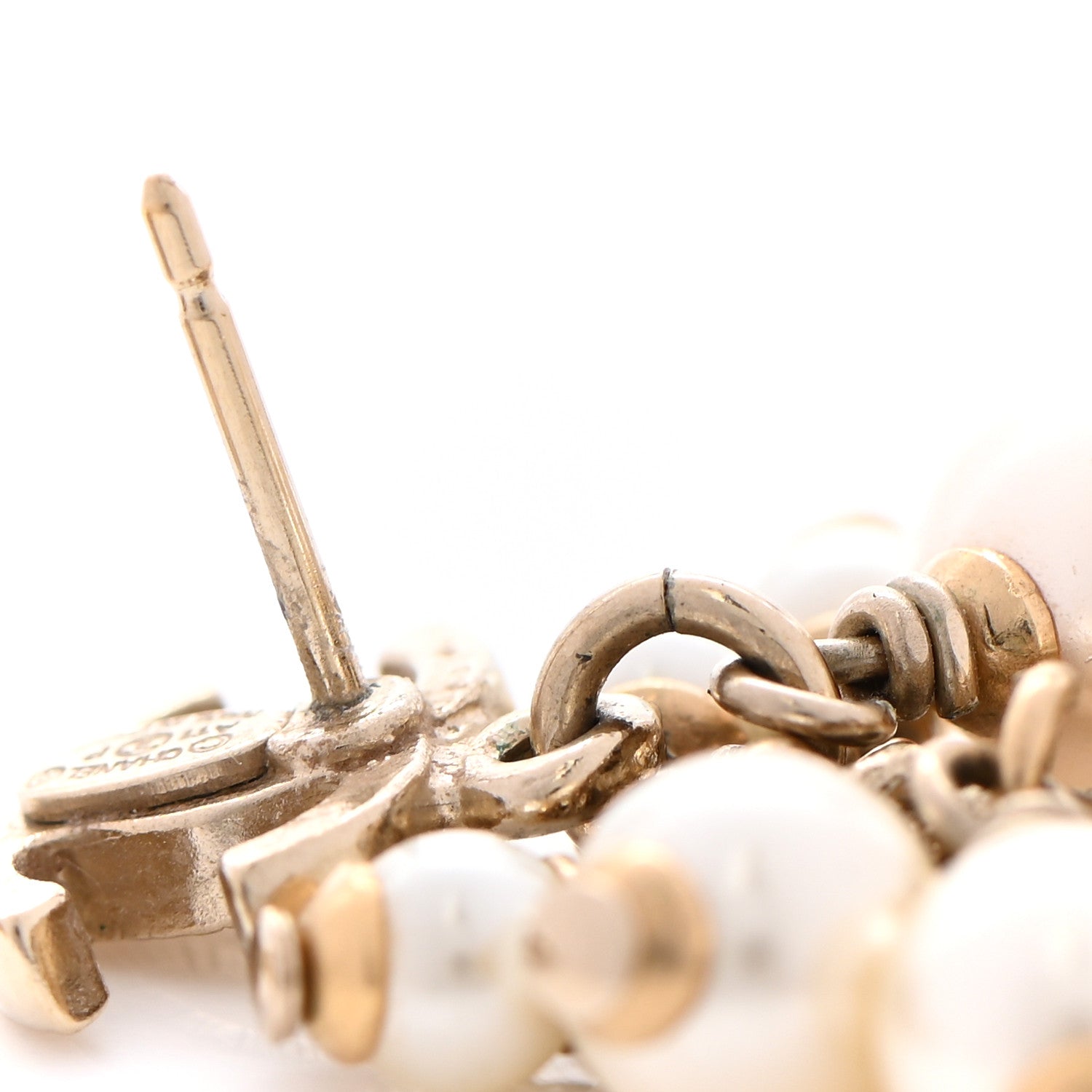 Chanel Pearl CC Drop Earrings Gold 6 of 6