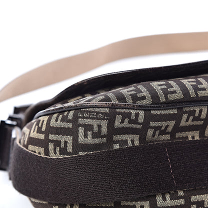 Fendi Zucchino Vitello Flap Messenger Satchel Testa di Moro Beige 10 of 14