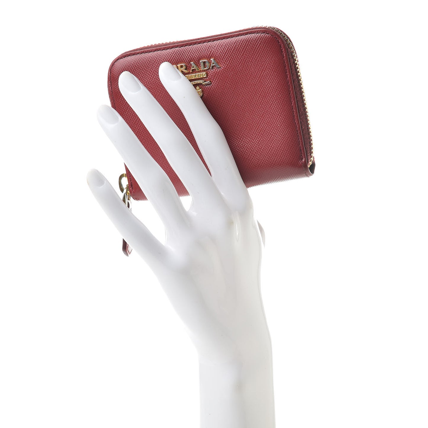 Saffiano Metal Coin Purse Cherry