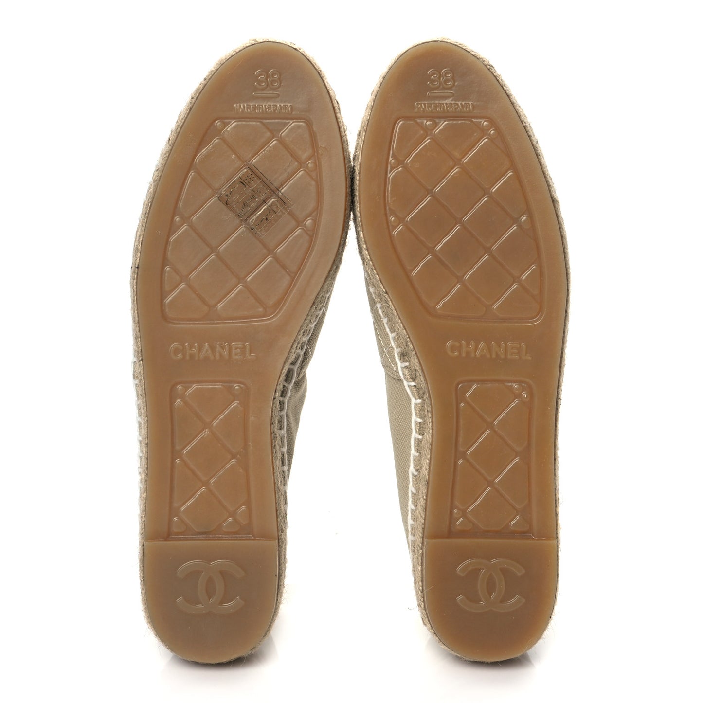 Fabric Biarritz CC Espadrilles 38 Beige White
