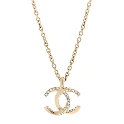 Chanel Metal Crystal CC Necklace Gold 1 of 4