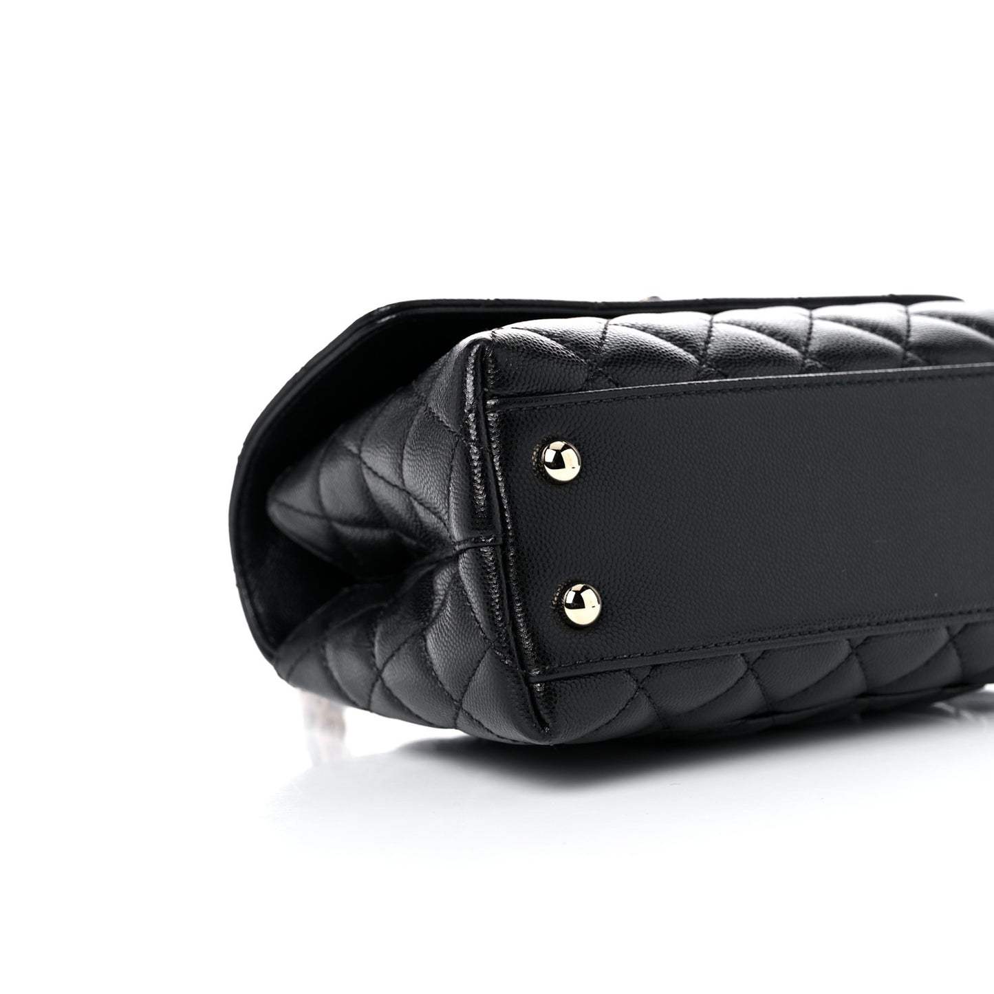 Caviar Quilted Mini Coco Handle Flap Black