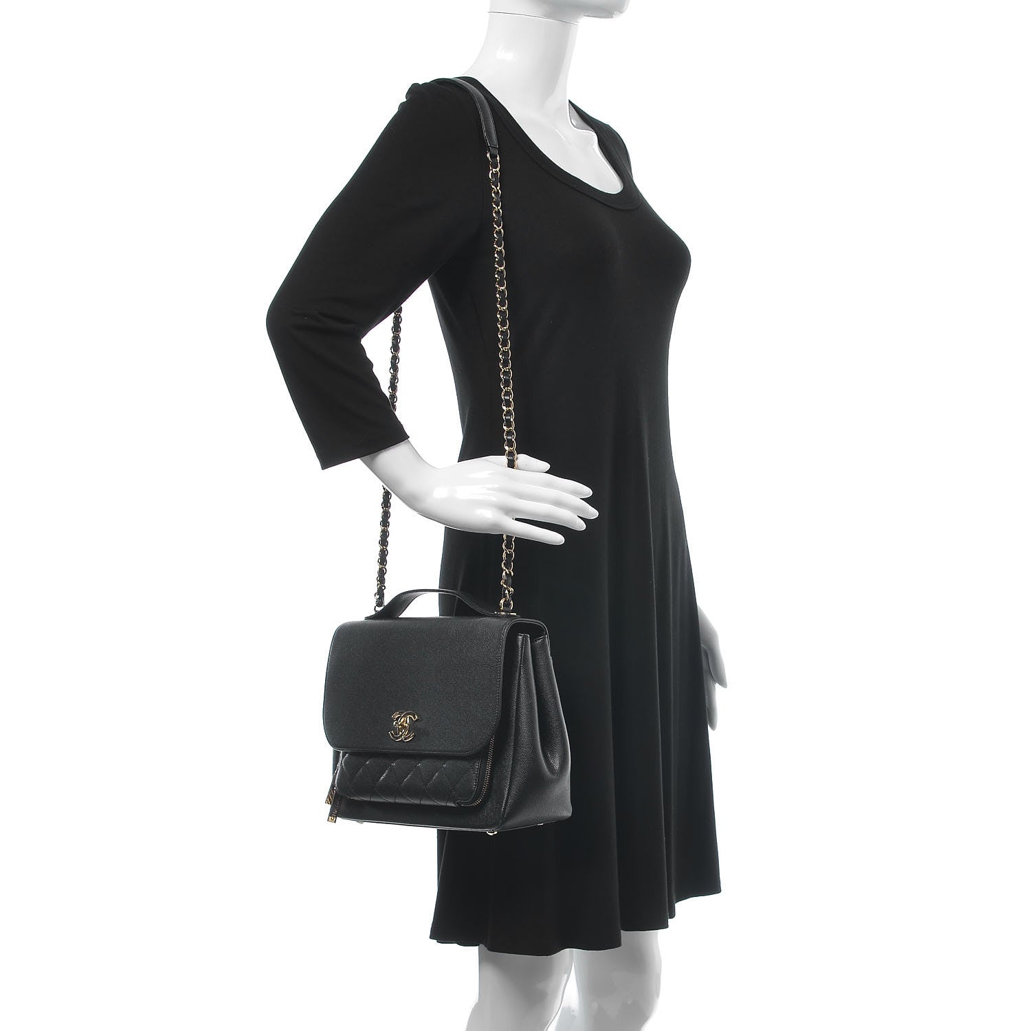 Chanel Caviar Quilted Large Business Affinity Flap Black 2 of 8
