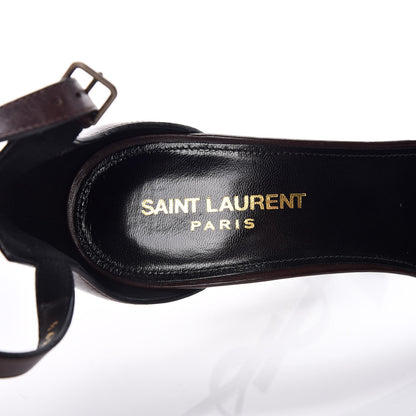 Saint Laurent Calfskin Opyum Sandals 39.5 Brown 6 of 9