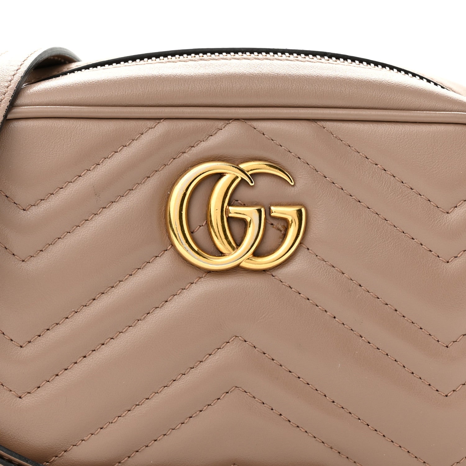 Gucci Calfskin Matelasse Mini GG Marmont Chain Shoulder Bag Porcelain Rose 8 of 13